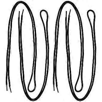 2 Pairs Casual Shoes Laces Decorative Shoelaces Shoes Accessory (Black)