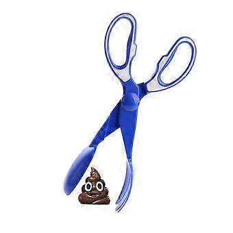Dog Pooper Scooper Scissor Clamp Pet Waste Picker Blue