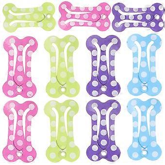 Pet Hair Clip Metal Bone Barrettes for Dogs 40Pcs Colorful Set