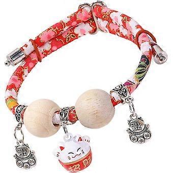 Cat Collar, Cedar Bead Pet Cat Collar, Adjustable Small Medium Large Animal Neck Decoration, All Day Wear Collars for Walking Training Holiday -wsx