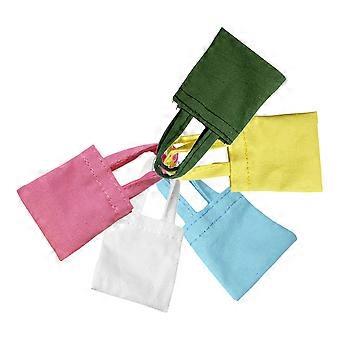 Doll Mini Canvas Bag for Doll Accessory Collection 5Pcs Assorted Colors