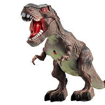 Cartoon Electronic Dinosaur Walking Toy Educational Infant Gift with Sounds Brown