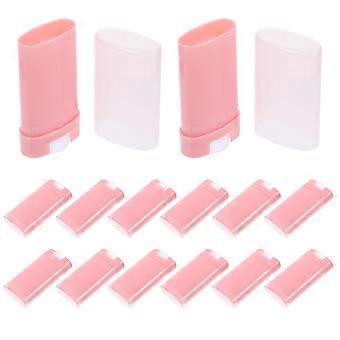 Lip Balm Tube Lipstick Container for DIY Use with 15Pcs Pink Portable Tubes