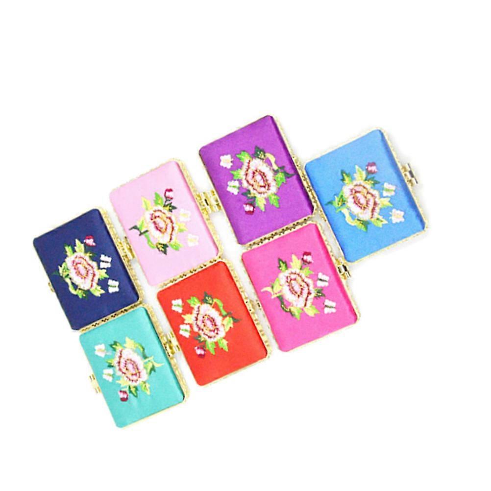 Mini Pocket Compact Embroidered for Makeup Tools