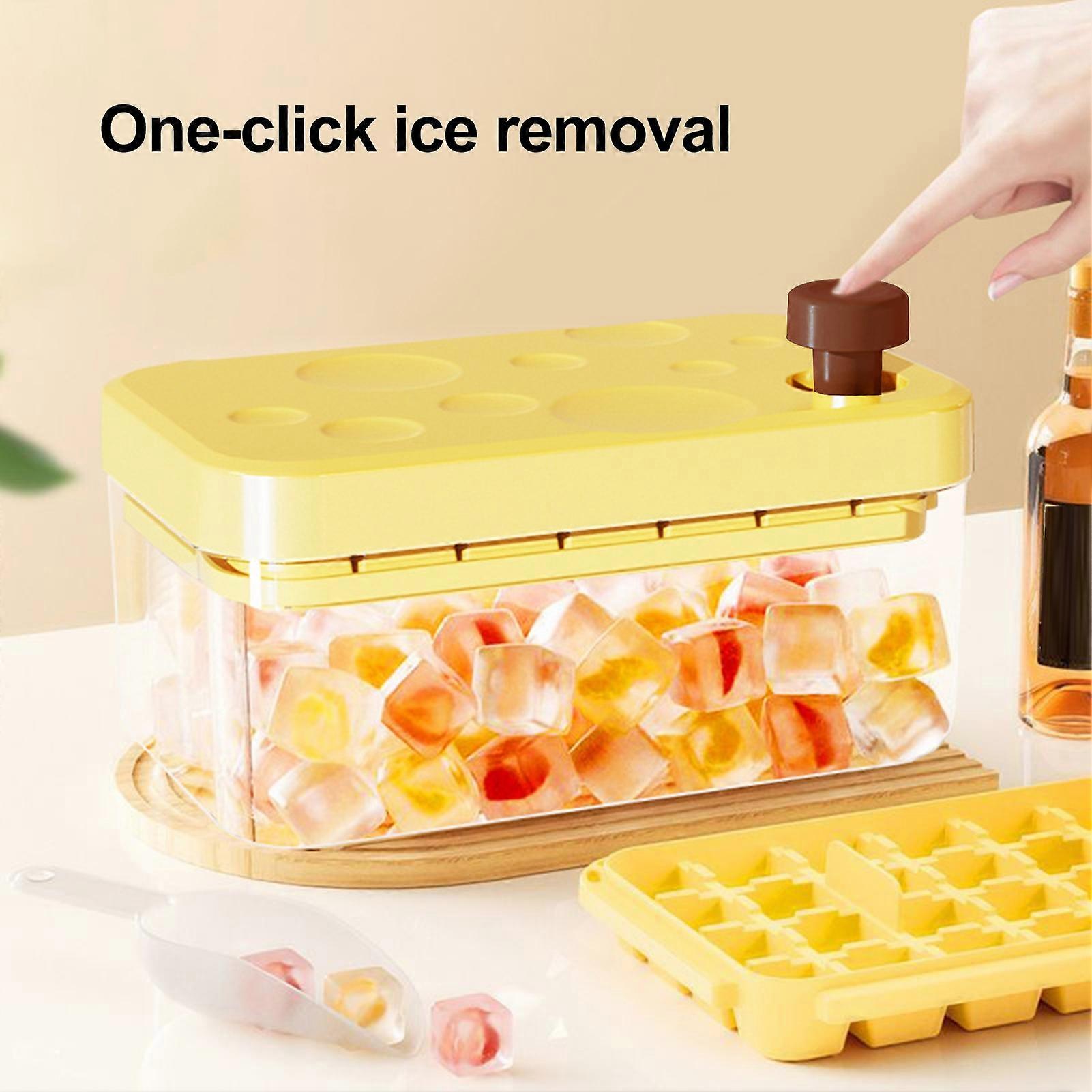 BPA Free Ice Cube Tray with Lid and Bin for Stackable Freezer Storage