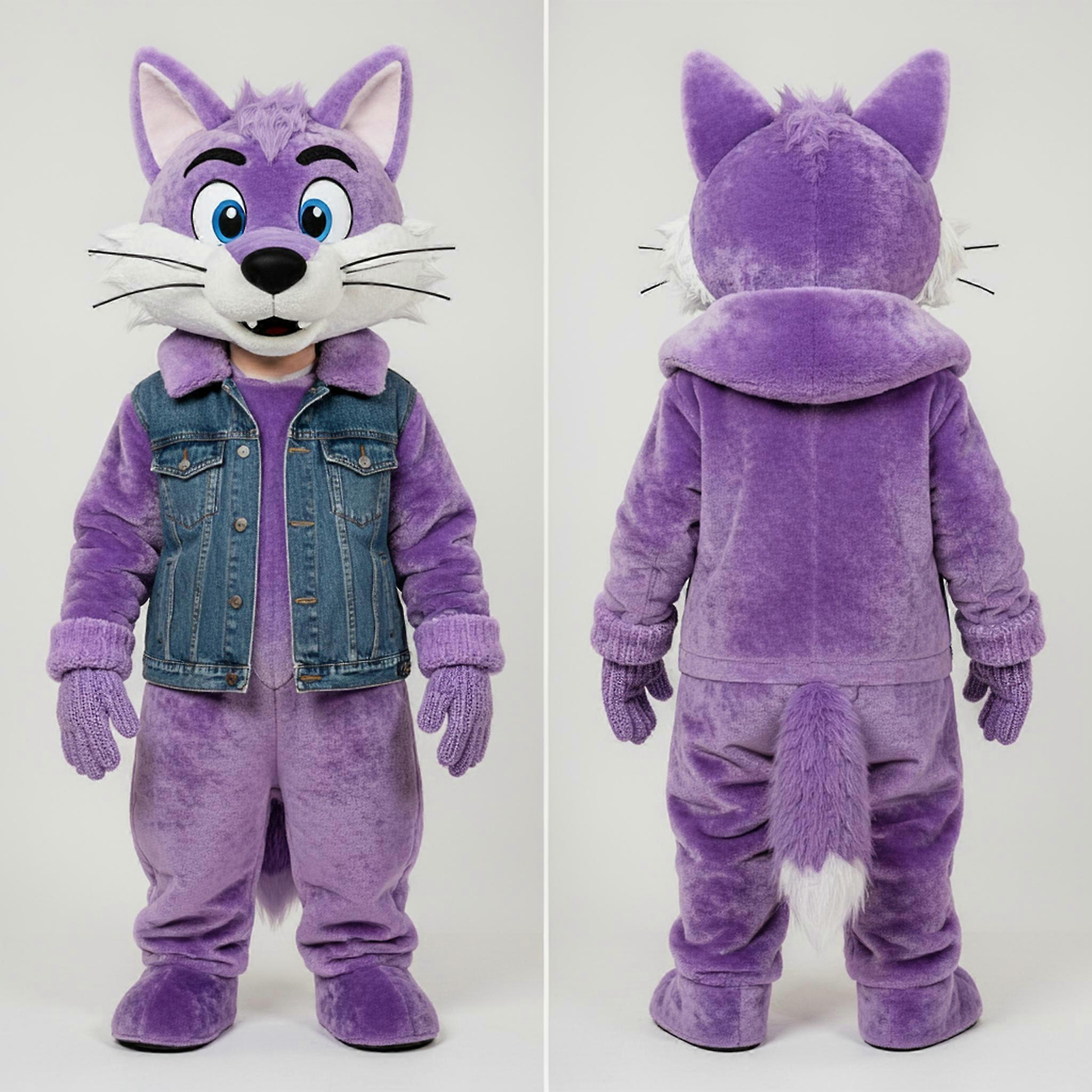 MASTICOT Lavender Cartoon Say Wolf Mascot