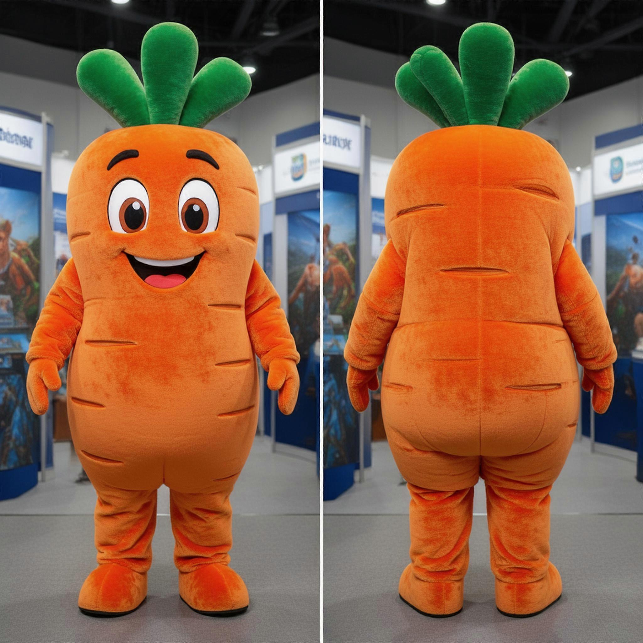 MASTICOT Rust Orange Velvety Carrot Mascot