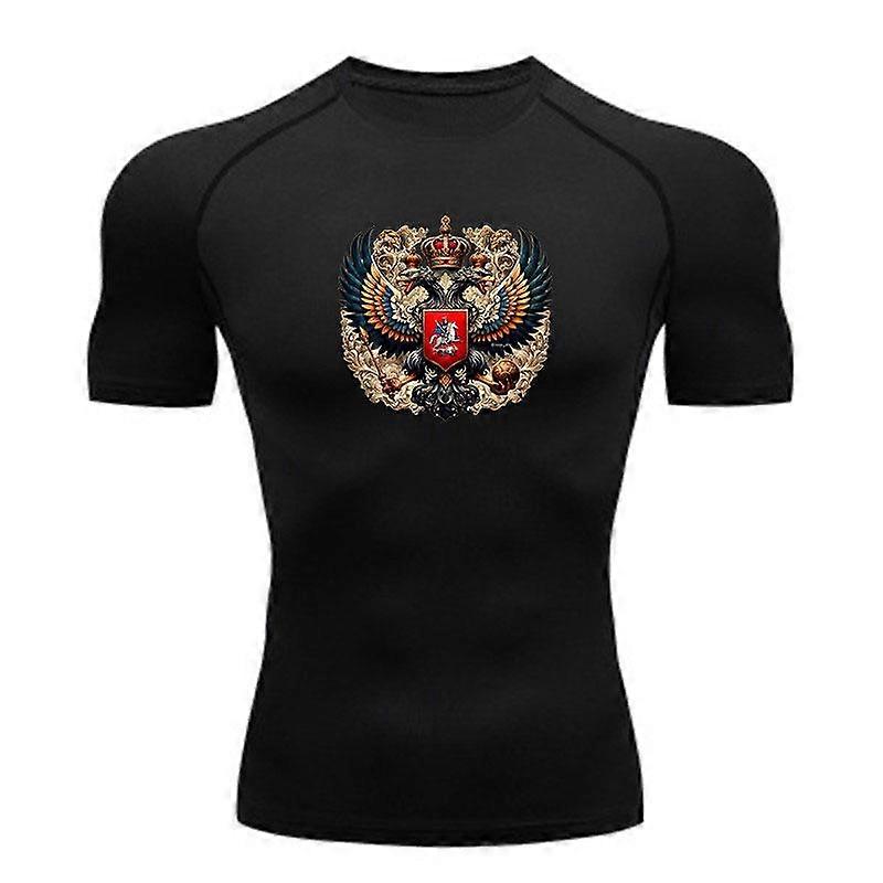 Men's Compression Athletic T-Shirt, Double-Headed Eagle Patt