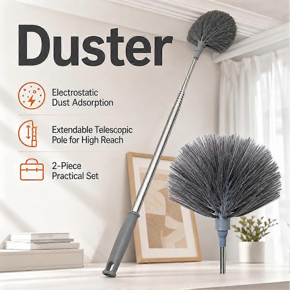 Telescopic Duster with Static Fiber Head Extendable Pole for Ceiling Fan Corner