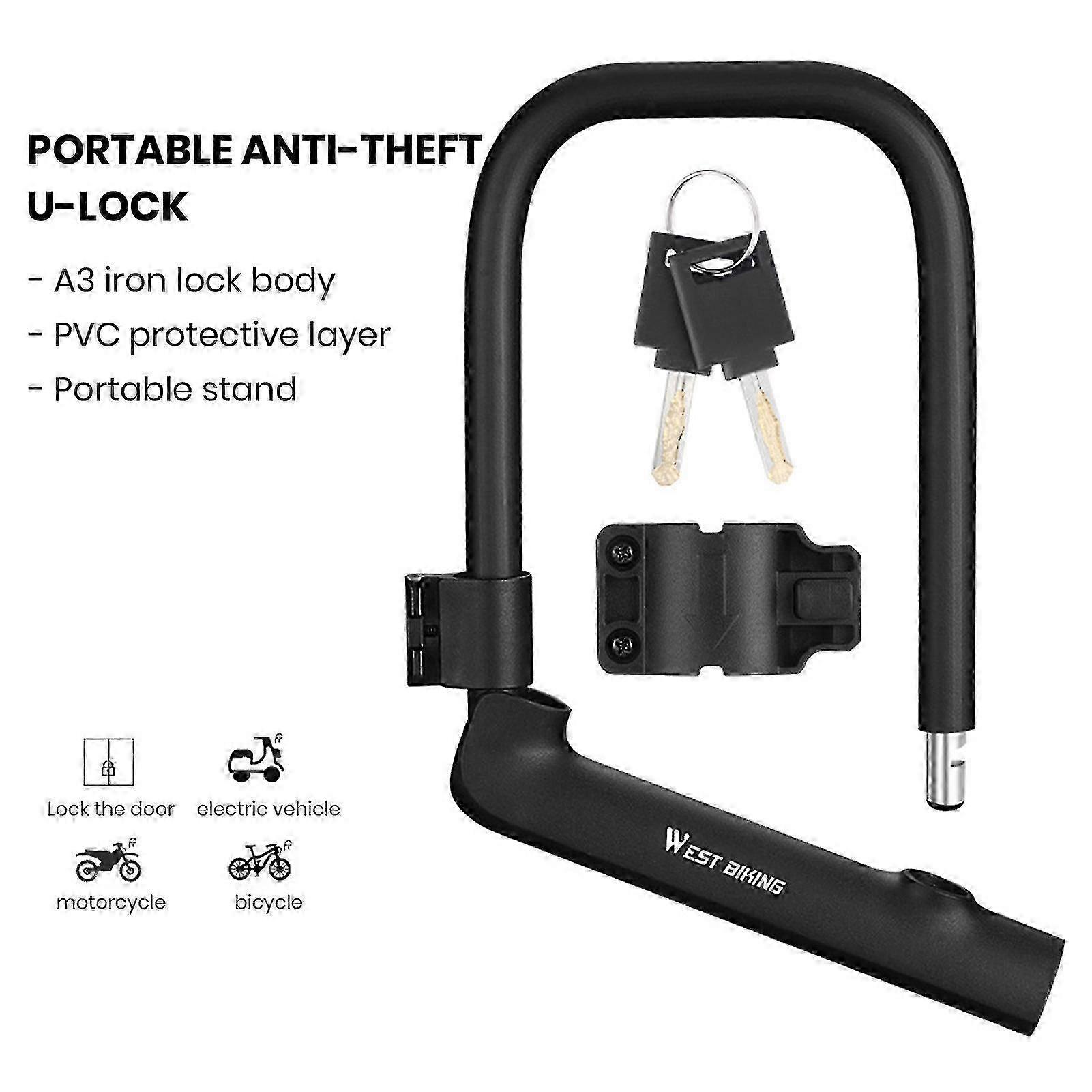 High-Security U-Shaped Bike Lock Rust Resistant