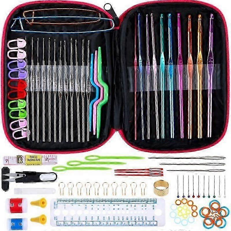 100PCS Knitting Crochet Tools Leather Case