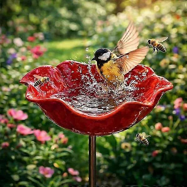 Rustproof Floral Garden Birdbath