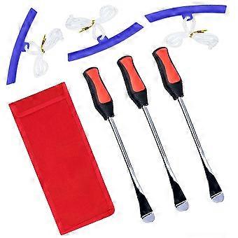 Conjunto de chaves para remover pneus (3 unidades) - Alavanca de montagem para bicicletas e motocicletas - Aço carbono e plástico.