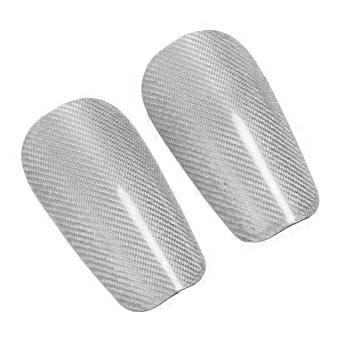 2 Pcs Soccer Shin Guard Super Lightweight High Strength Carbon Fiber EVA Foam Cushioning Football Shin Pad Silver