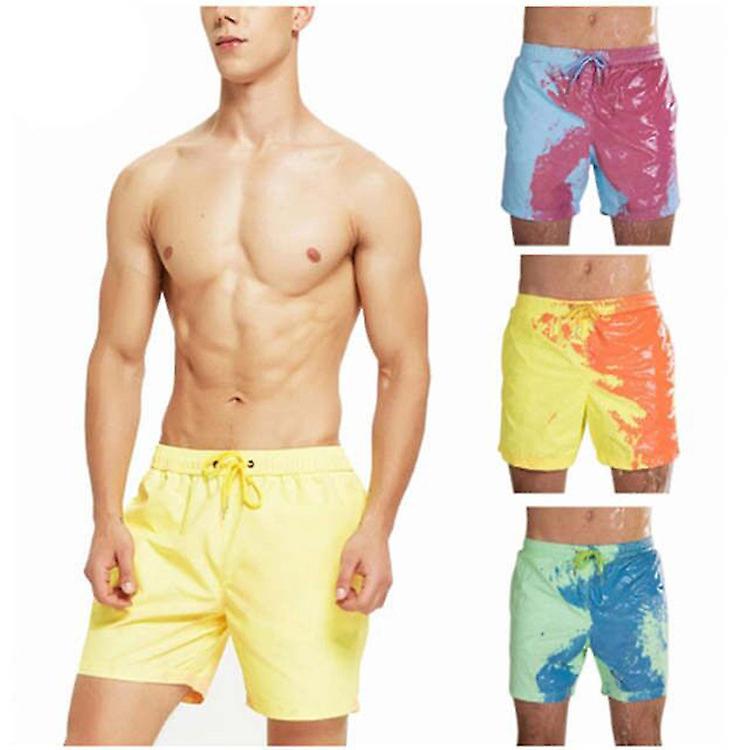 Mens Changing Color Swimming Trunks In