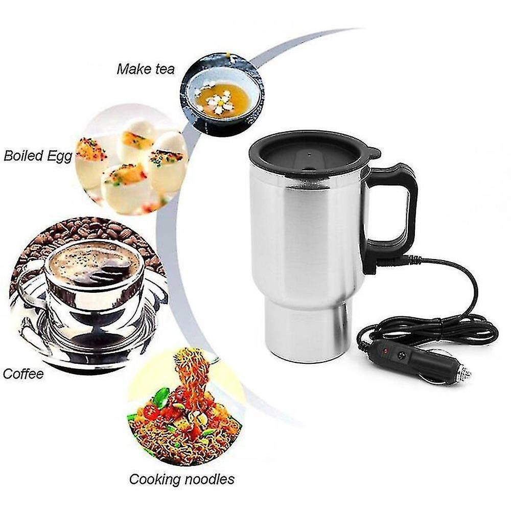 Car Electric Kettle Stainless Steel Car Kettle Travel Thermos Heated