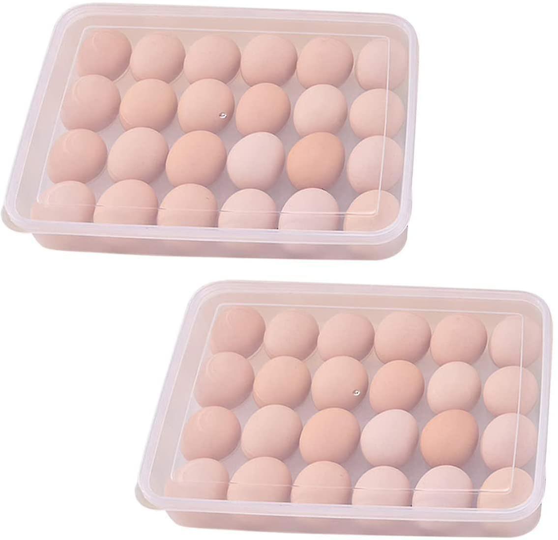 2 st Refrirator äggbrickor, med lock ed äggbricka R stapelbar äggstor låda, med 24 äggspår för Frid Kit Restnt