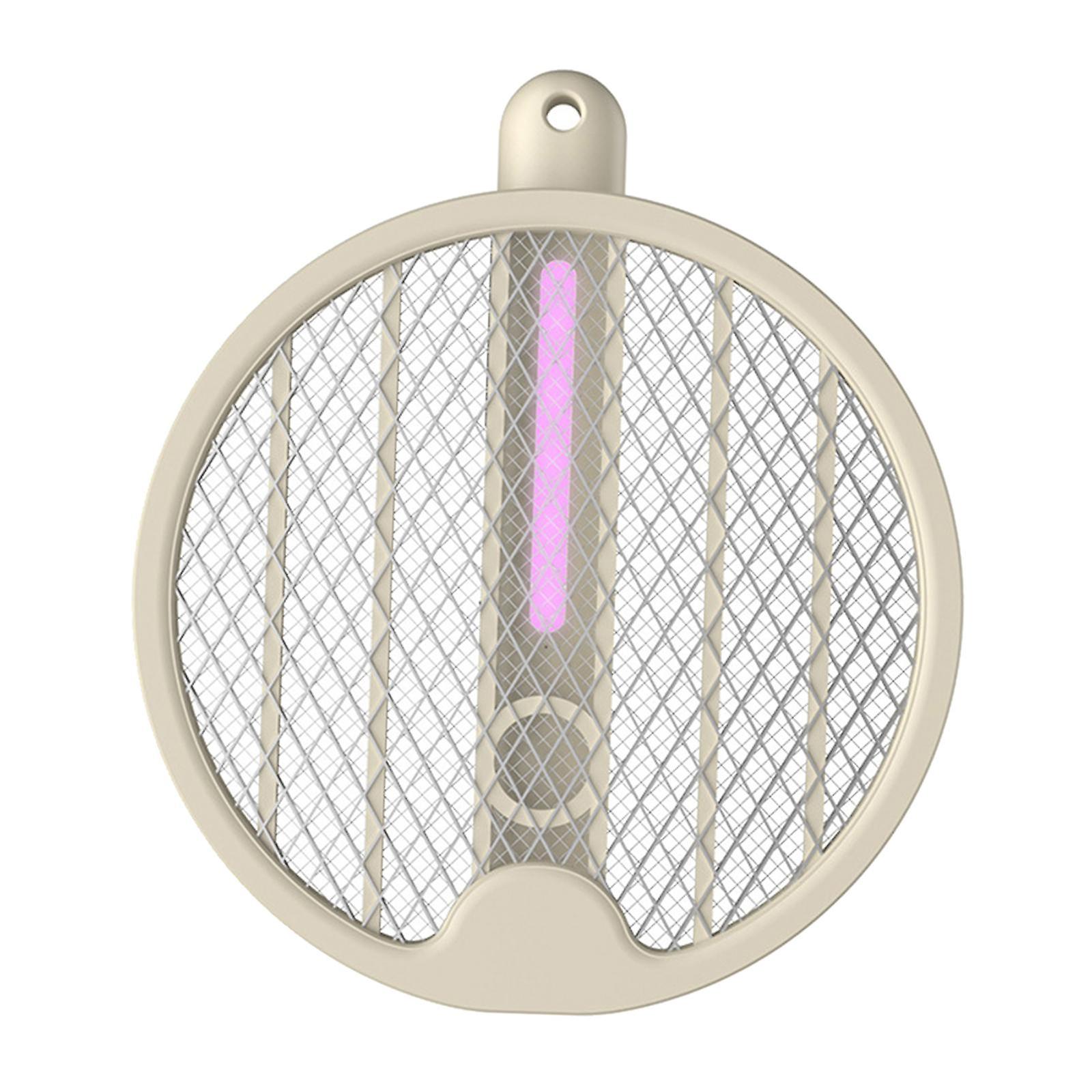 Bug Zapper avec 3Layer Mesh Rechargeable Mosquitoes Killer Racket Blanc