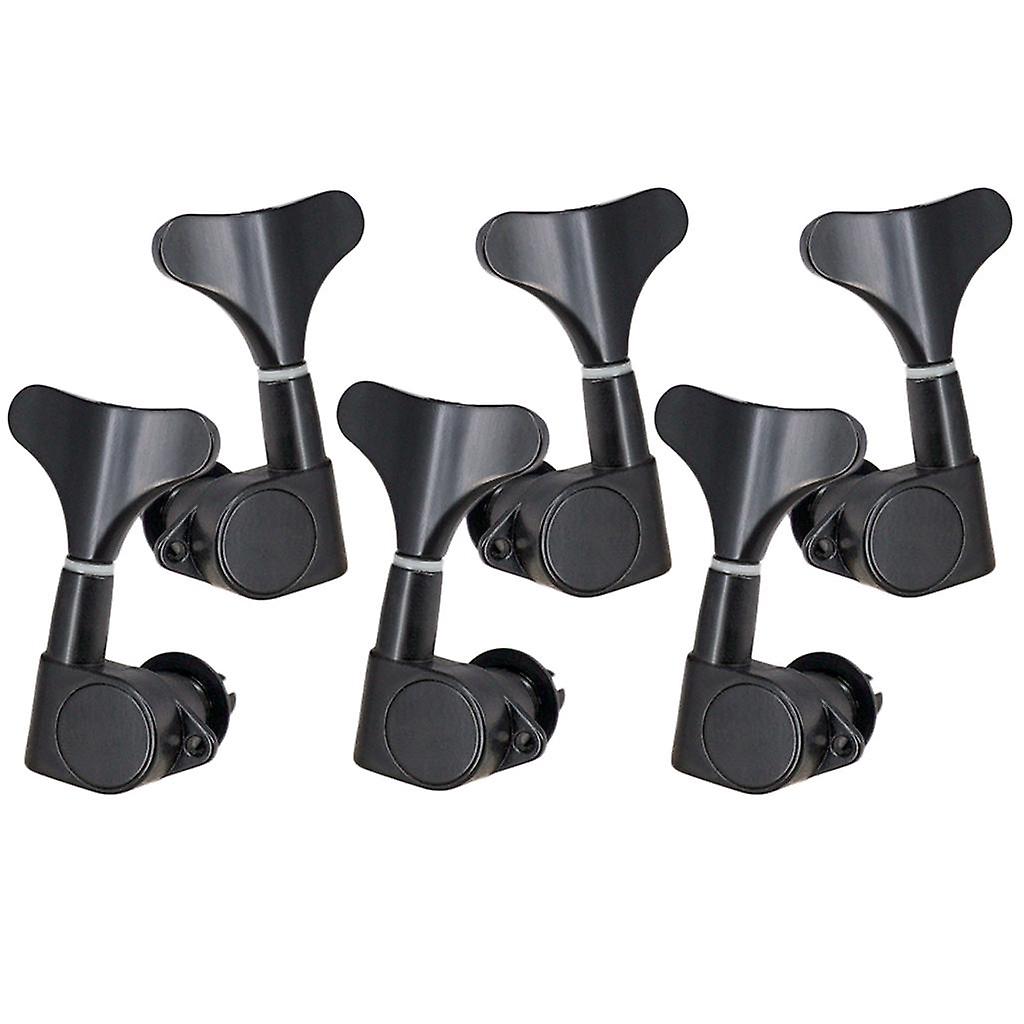 String Tuning Peg Tuner Sealed Machine Head Button for Bass PartS Black 3R3L