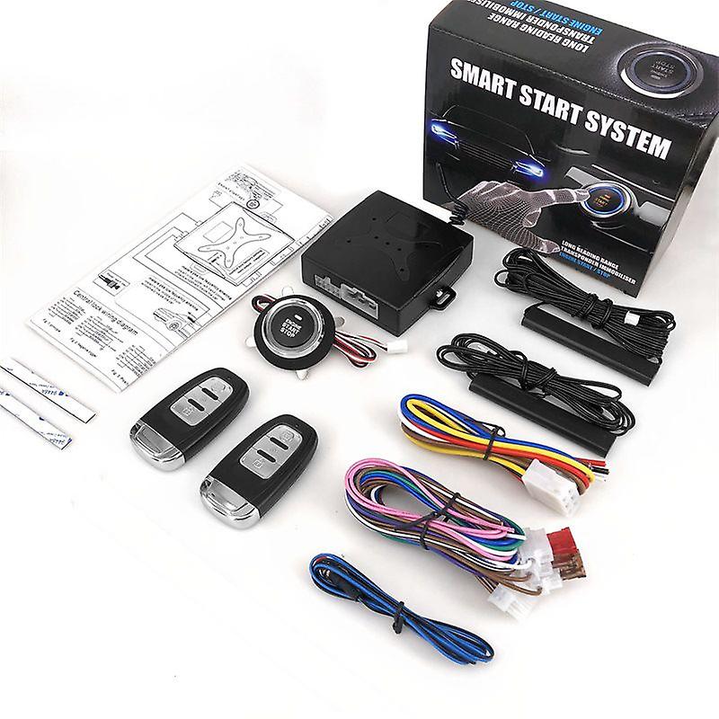 Car Keyless Entry Engine Start Alarm System Push One-button Start Vehicle Remote Starter Stop Pke Central Locking Automation