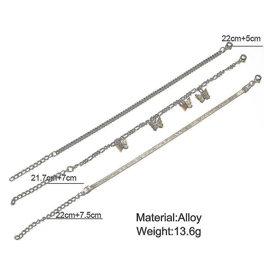 Trend Mode Accessoarer Creative Snake Bone Chain Fjäril Hänge Anklet Punk Style Personlighet Temperament Alloy Ankel