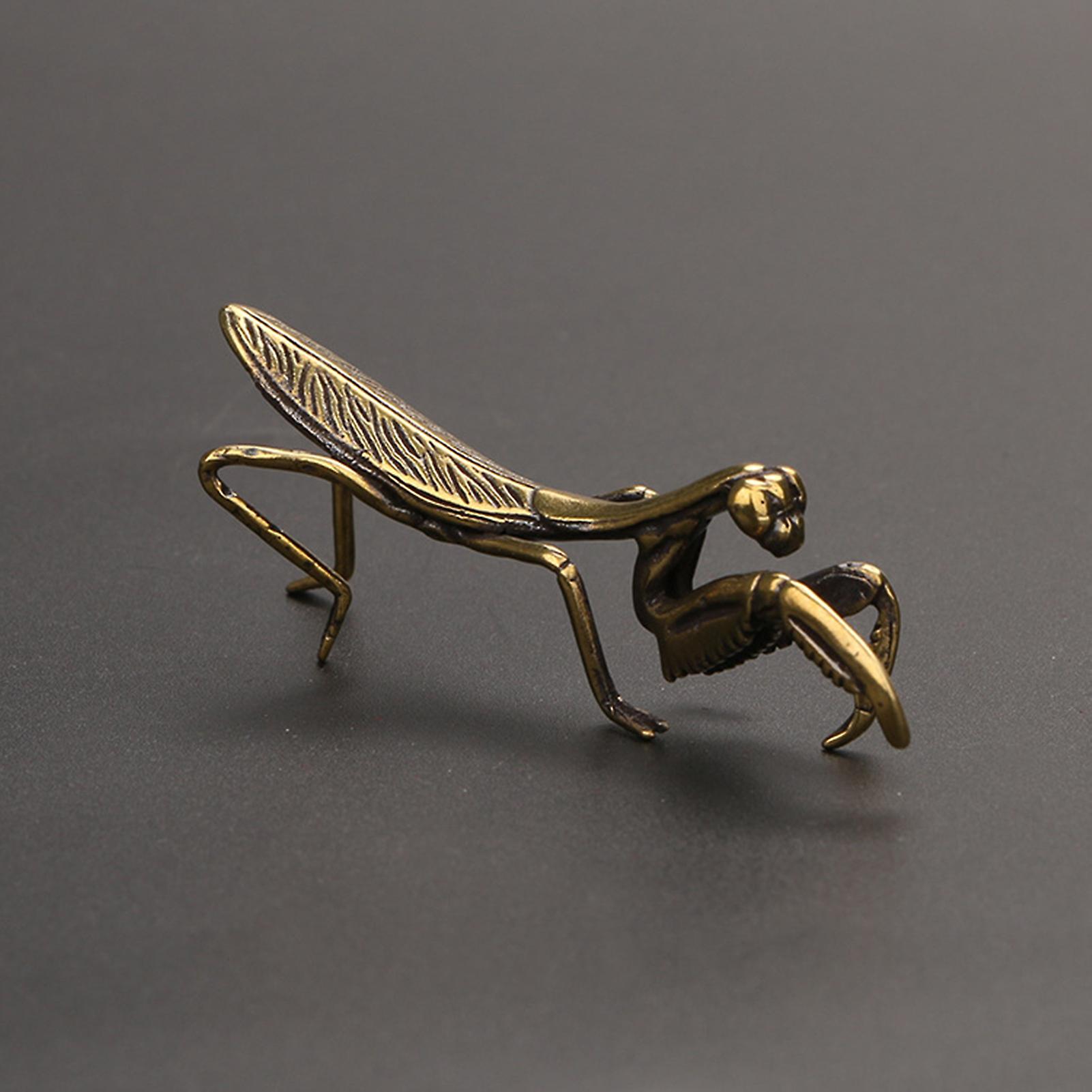 Copper Praying Mantis Antique Copper Insect Statue Table Decor