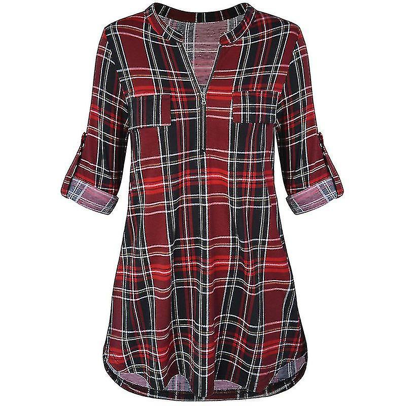 Camicie casual floreali con zip a 3/4 da donna