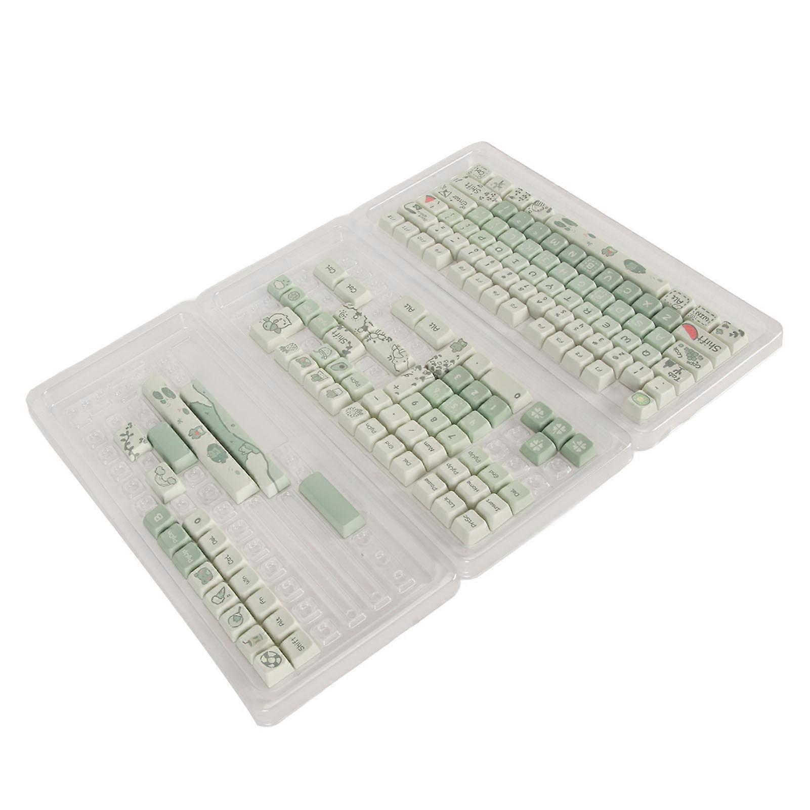 PBT Keyboard Keycaps 148 Keys Dye Sublimation Ergonomic Rich Colors Mechanical Keyboard Keycaps for PC Gaming DIY Frog