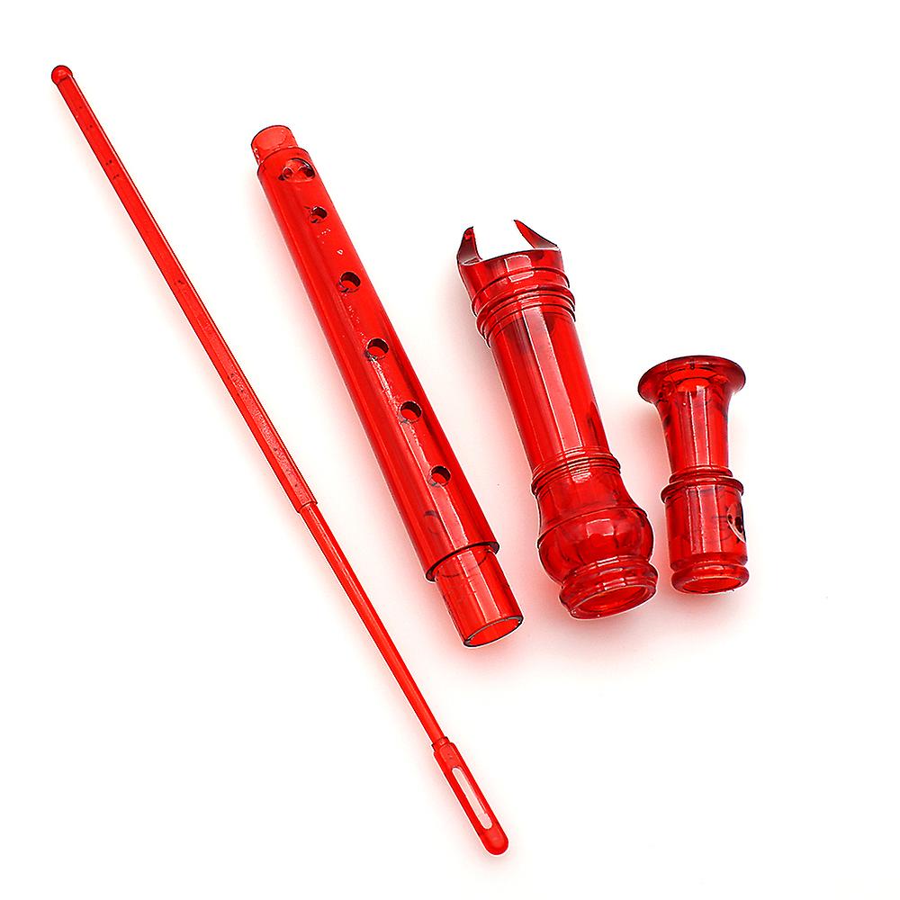 8 Holes Transparent Recorder with Cleaning Rod Musical Instrument for Class