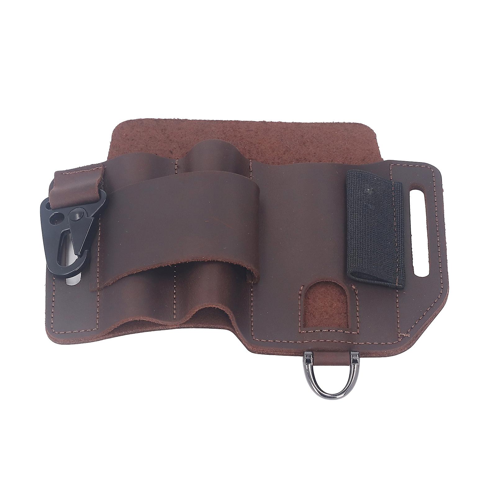 Étui de ceinture multifonction en cuir pour outils EDC, organisateur de ceinture pour le travail, usage quotidien, cadeaux pour hommes, marron