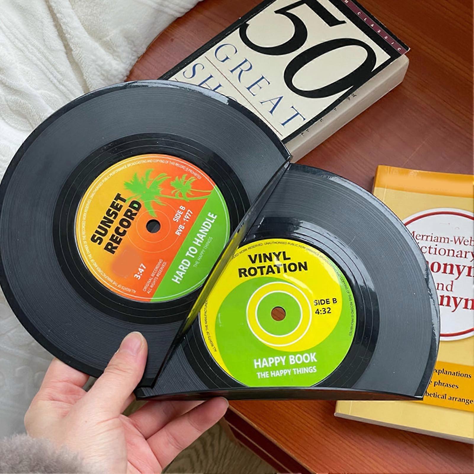 2pcs Book Holders Vinyl Record Shape Rounded Edges Vintage Bookends Book Stand for Student 