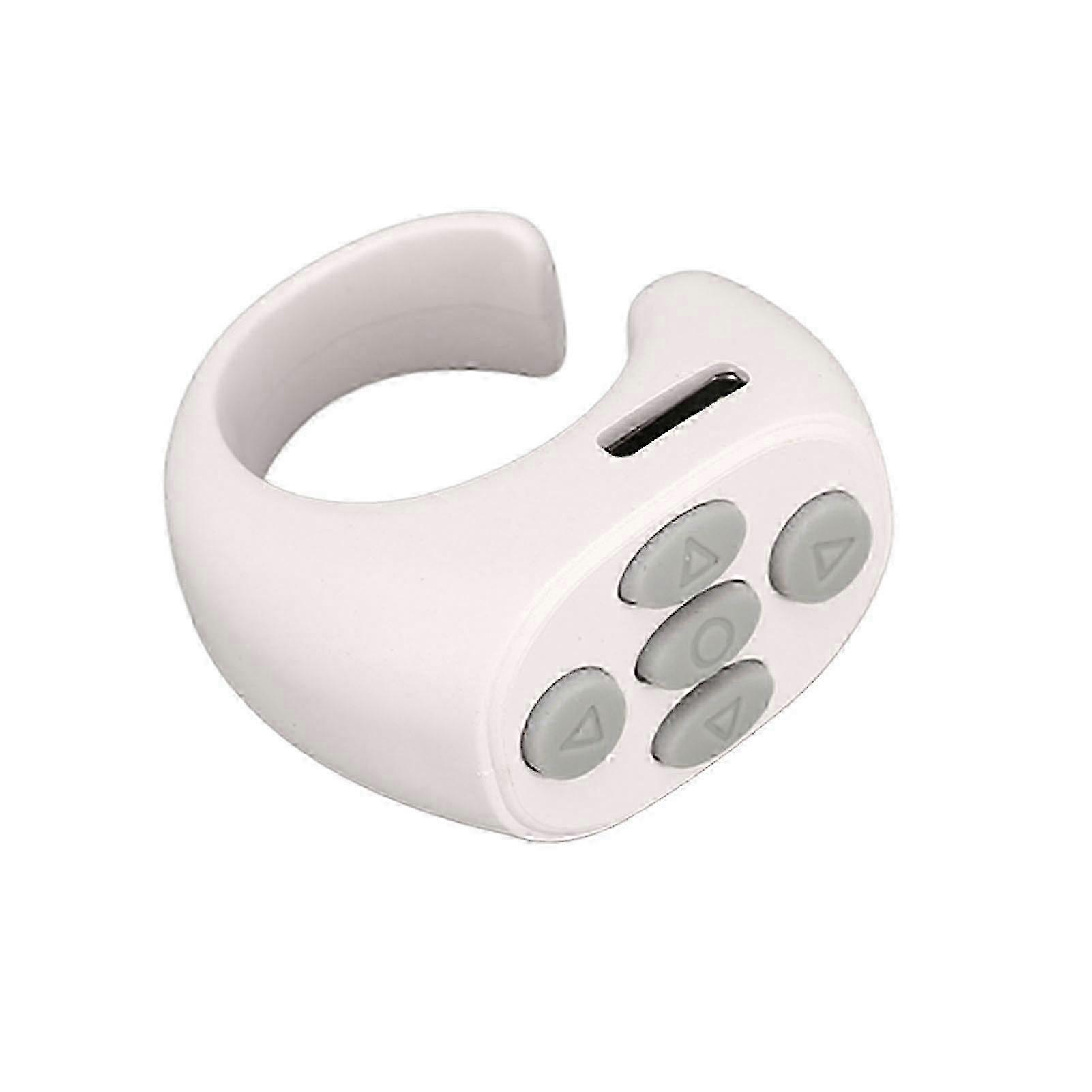 Smart Ring Controller Bluetooth 5.3 Wireless Remote Control Page Turner for Tik Tok Electronic Book White