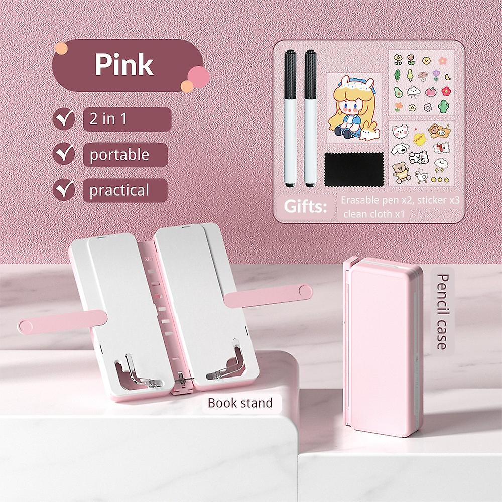 NBX Pencil Box and Foldable Reading Bookshelf 2in1 Multi-function Pen Case Adjustable Reading Bracke