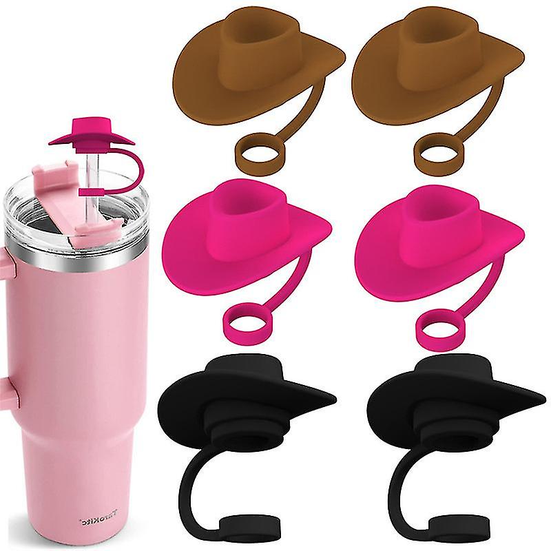 4 / 6pcsシリコンカウボーイハットストローカバーキャップスタンレーカップ30 40オンスと互換性があります