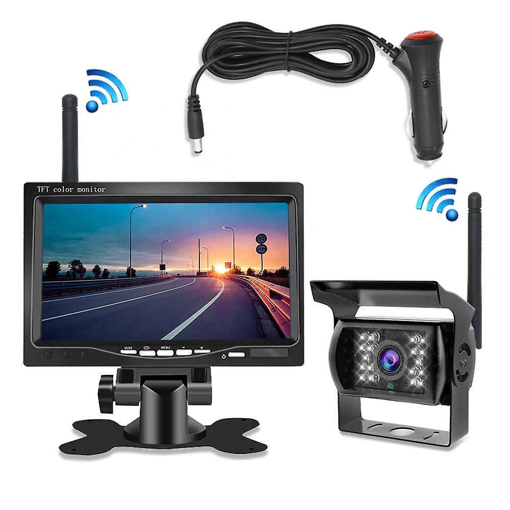7-inch 2.4G built-in wireless vehicle display truck bus 12V-24V two-way AV input reversing image
