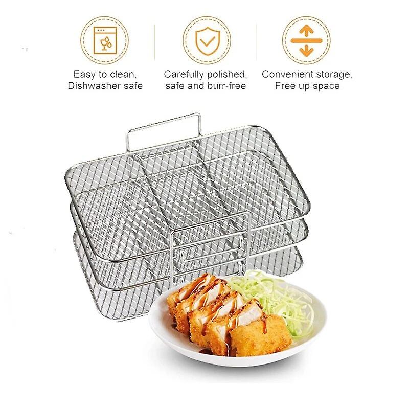 Stackable Grill Mesh Rack 3 Layers for NINJA DZ201 DZ401 Air Fryer Kitchen Tool~25954