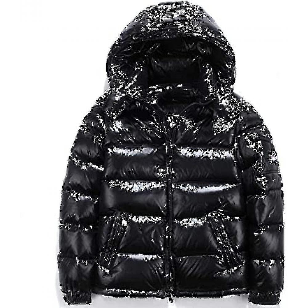 Shiny Down Jacket Men's Winter Jacket Standing Lace Up Down Jacket