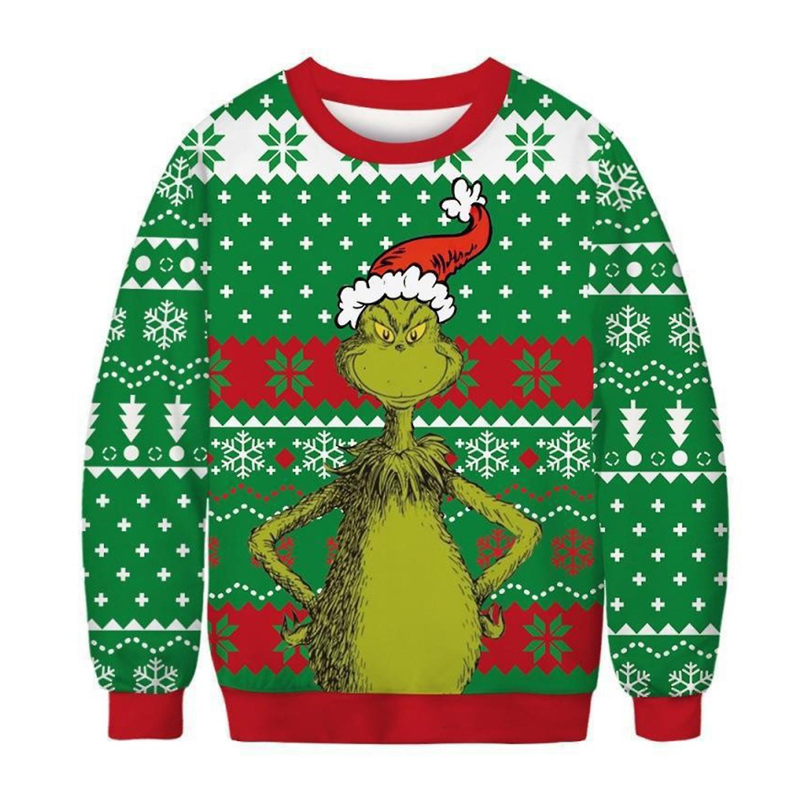 Kvinners juletrykk gensere Morsom høst vinter varme svettehirs for voksne tenåringer