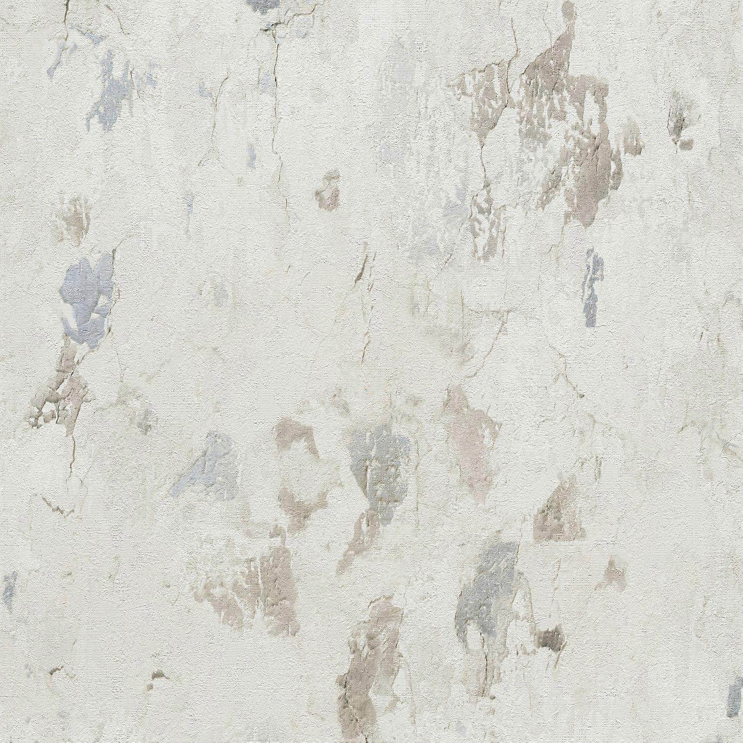 Steen tegel behang Profhome 379544-GU vliesbehang licht gestructureerd in steen look mat grijs wit 5,33 m2