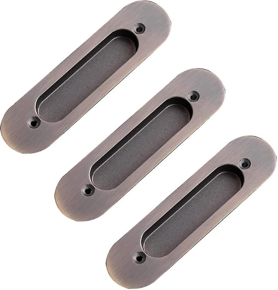 Oval recessed sliding door handle finger handle hidden handle zinc alloy recessed knob brushed wardr