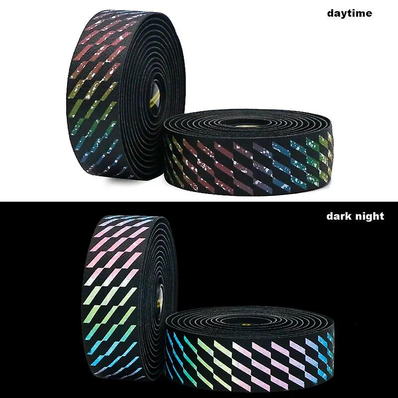 סרט כידון אופניים שנה צבע מחזיר אור Pu+eva עור עמעום מדבקת חגורה אופני הרים נגד רטט ידית קלטות בר