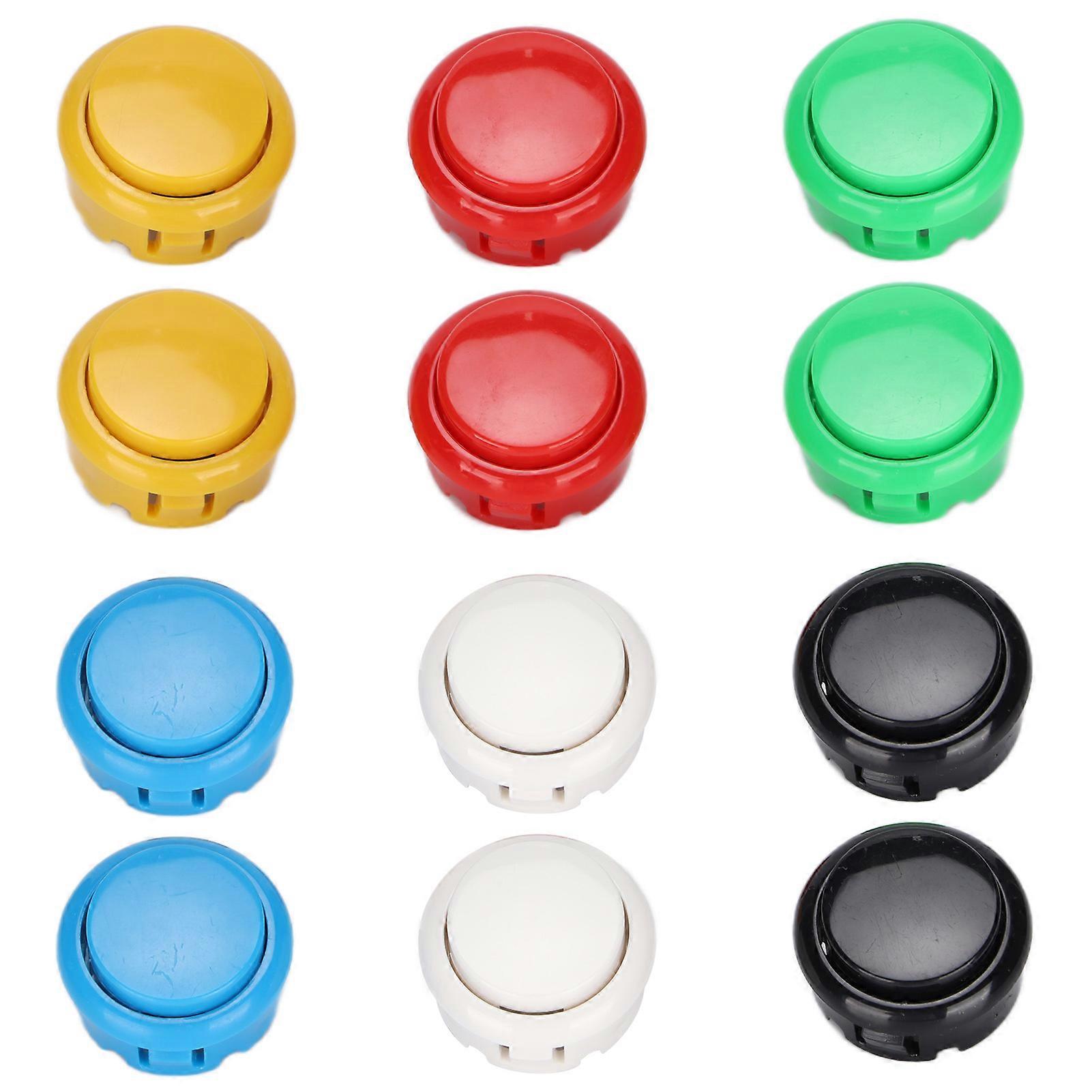 Qm070919 12pcs Arcade Joystick Game Console Buttons Durable 30mm Replacement Button For Arcade Joystick Game Console