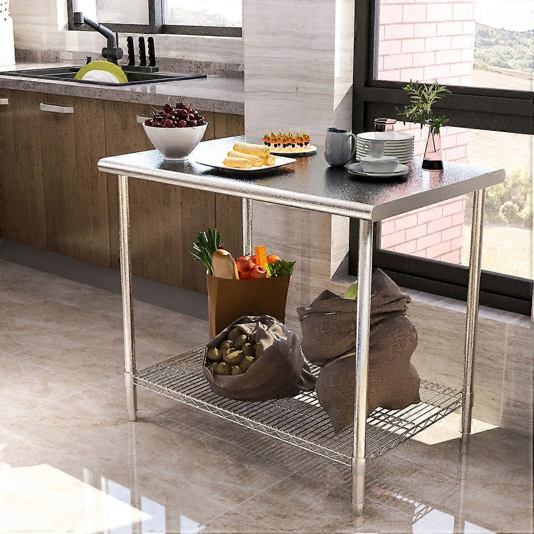 Kitchen Prep Table Work Bench Stainless Steel Kitchen Catering Table