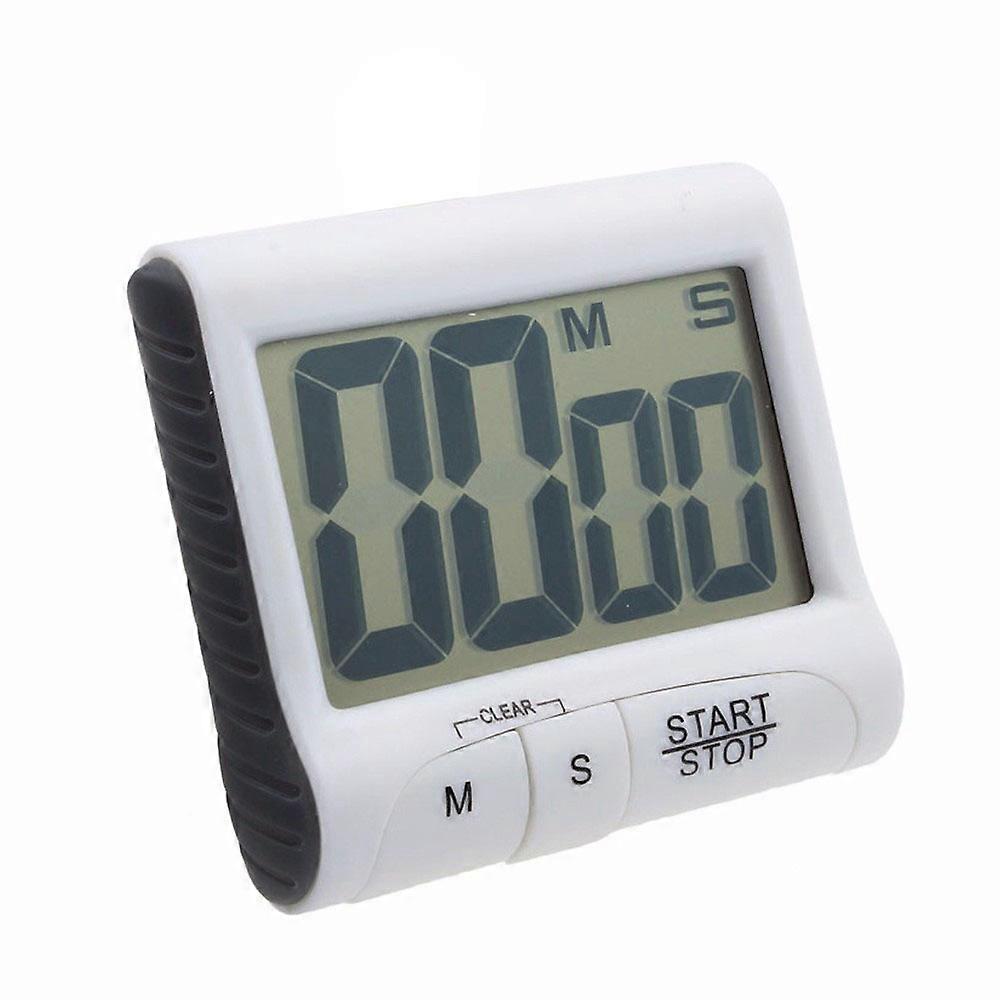 WhiteKitchen Timer, 24H Digital Magnetic Electronic Kitchen Timer Digital Timer with Sound Alarm LCD Display