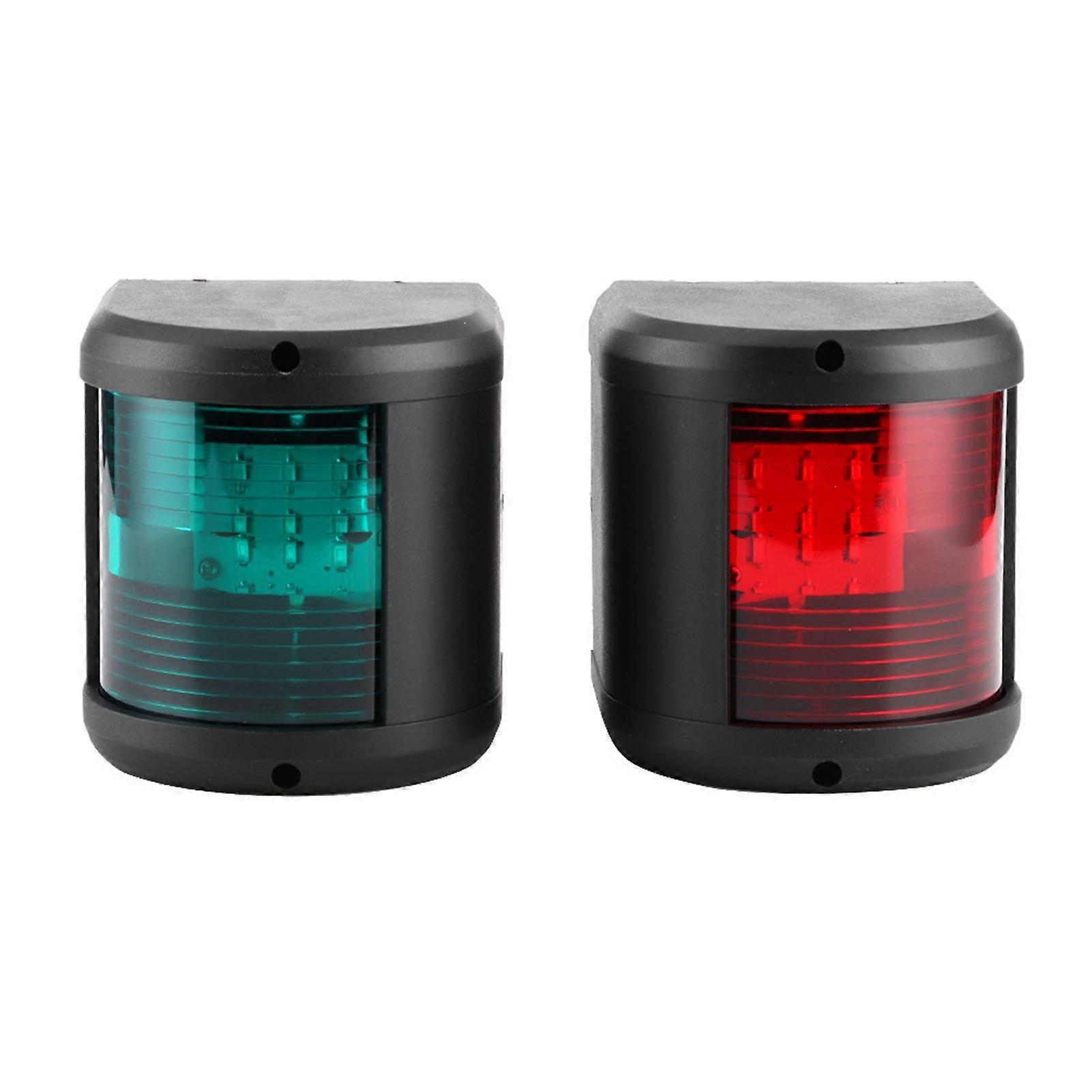 12V LED Navigation Light Waterproof Green Starboards Red Port Side Lamp for Marine Boat Yacht Black Shell E2U011