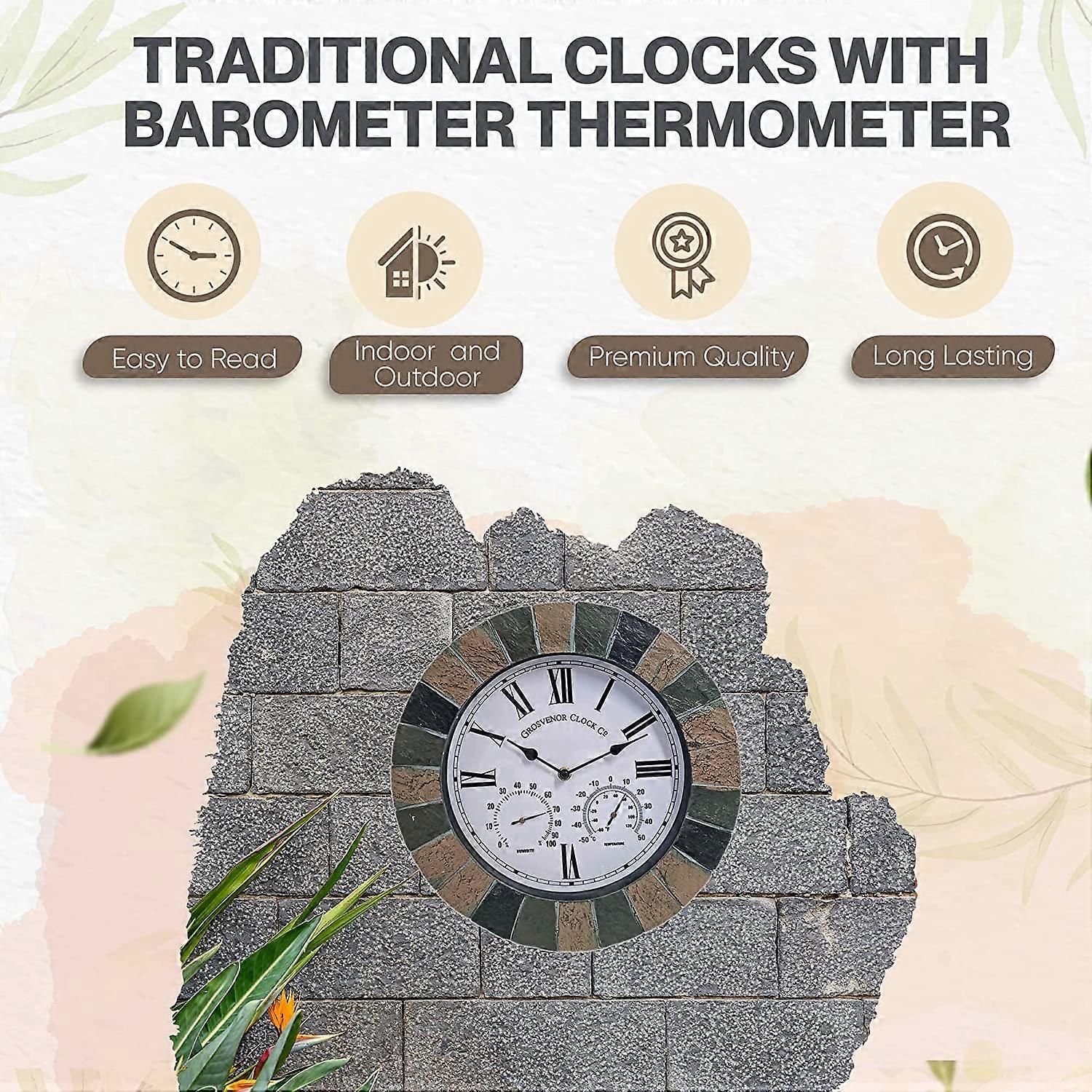 garden wall clock and barometer