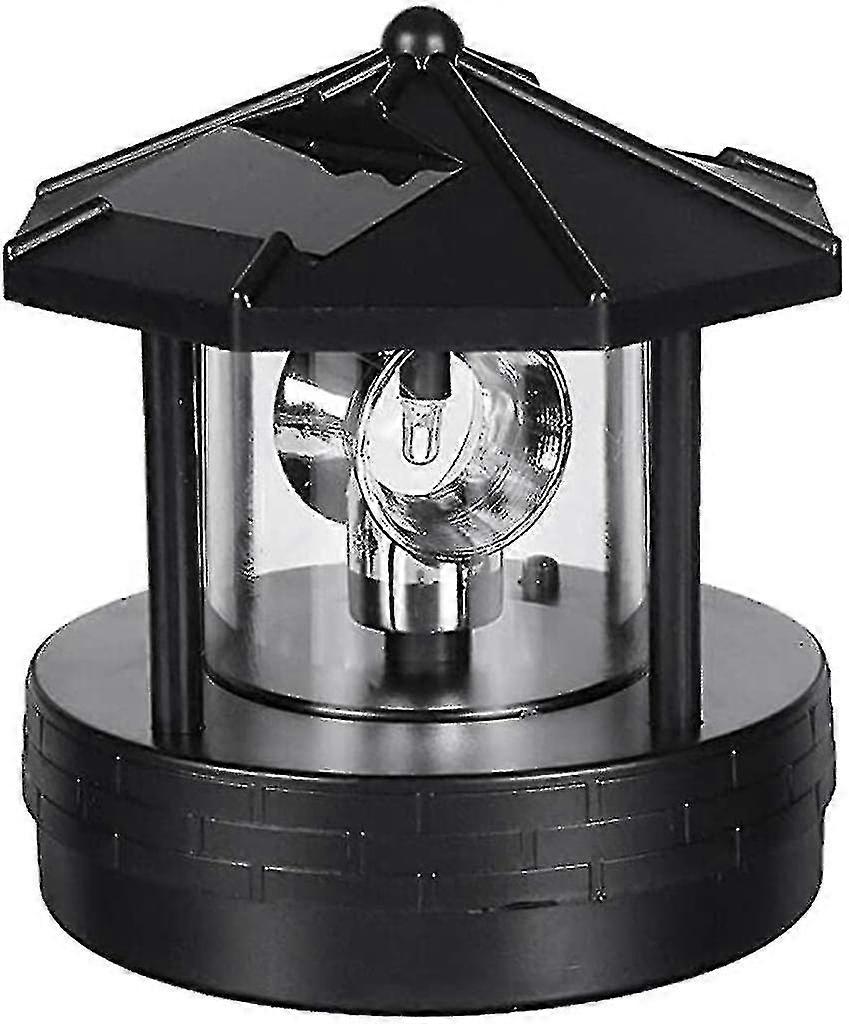 Solar Led Rotating Lighthouse Light Garden Yard Lawn Lamp Lighting