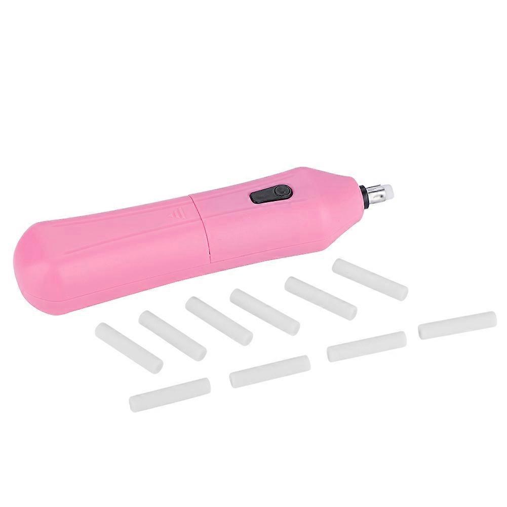 Automatic Electric Battery Operated Pencil Eraser with 10 Eraser Refills (Pink)