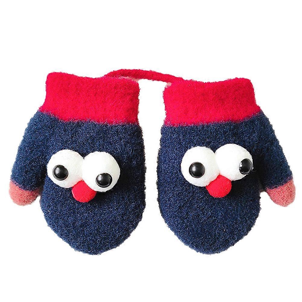 Toddler Kids Mittens with String Winter Warm Stretch Full Finger Gloves