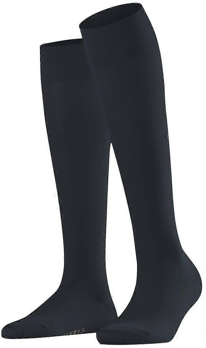 Falke Chaussettes hautes en coton tactile - Gris graphite